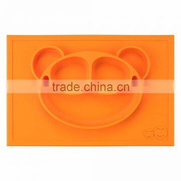 2017 Hot Selling Amazon and Ebay Suction Table Food Tray Placemat Plate Silicone Baby Kids Tray photo-2