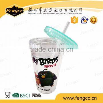 hot sale food grade kids bpa free plastic straw cup