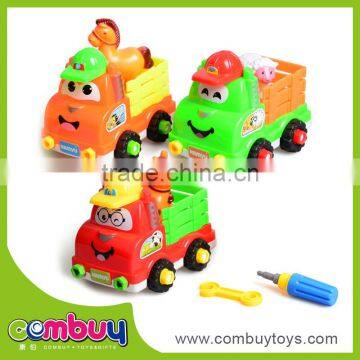 Kids educational toys small plastic car self assemble toys