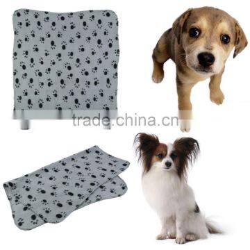 Warm Pet Puppy Dog Cat Small Medium Large Paw Print Pet Cat Dog Fleece Soft Blanket Bed Mat Cover photo-2