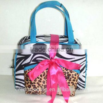 new Zebra Stripe Foldable Lady Makeup Cosmetic Container bag 2pcs /SET