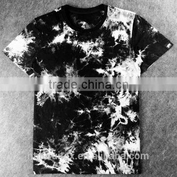 Men's Black & White Tie Dye T-shirt ,cotton jersey T-shirt, customized T-shirt