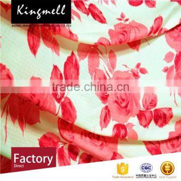 Custom Home Textile Red Flowers Digital Printed Linen Fabric photo-2