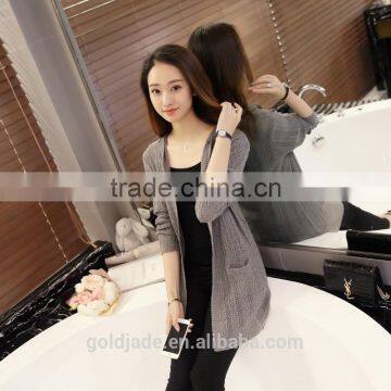 OEM Custom-Made Hight Quality Ladies Button Down Plain Knitted Cardigan Sweater photo-4