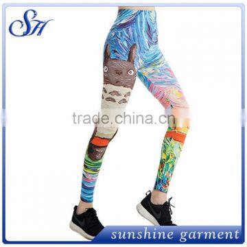 KX018 Polyester Women's Novelty Leggings With Cute Fat Cat 2017 photo-2