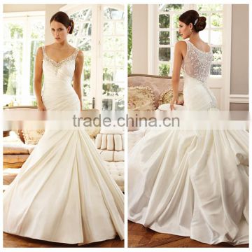 forever love rhinestone mermaid white satin wedding dress sexy