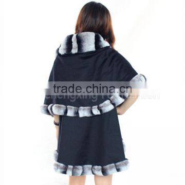 CX-B-P-60 Winter Fashion Fur Flower Women Pashmina Shawl photo-5