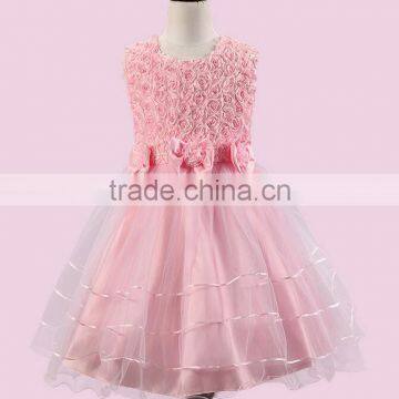 MGOO New Trendy Full Rose Flower Design Kids Dress Lace Dress Design Children Clothing Girls Party Wear Wholesale photo-3