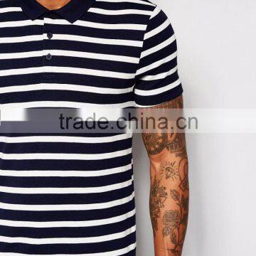 New Arrival Wholesale Price Summer Casual 180g 100% Cotton Custom Short Sleeve Stripe Mens POLO Shirt photo-3