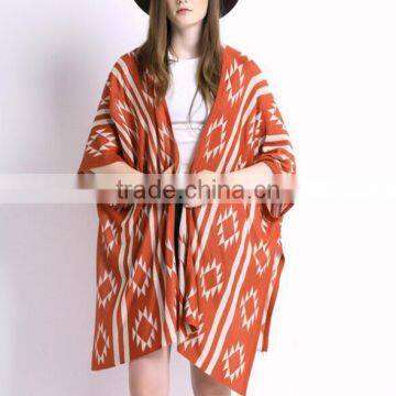 2015 2016 knit sweater poncho aztec oversized ladies sweater poncho