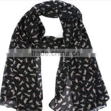Whoelsale Retail Trendy Ladies Initial Spring Summer Cat Scarf photo-2