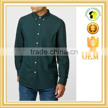 Dark Green Oxford Long Sleeve Casual Shirt