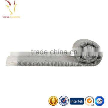 Hot Sale Wool Cashmere Blended Woven Travel Throws Blankets photo-5
