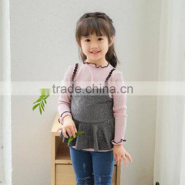 S60612B Clothing Girls Autumn Dress False Two Pieces Dress Long Sleeve Girls Dress for 3-8y photo-3