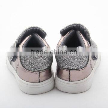 Fashion Girls Bling Bling Leather Rubber Sole Kids Dress Shoes photo-3