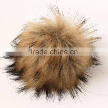 Myfur Factory Wholesale Plush Fake or Faux Raccoon Fur Pompom on Hats