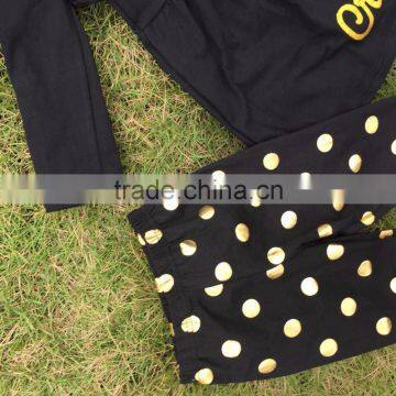 Fall/winter Scarf OUTFITS Baby Clothes Girls Boutique Clothing Kidsblack Gold Dot Crown Top Sets Girls Pant Sets photo-2