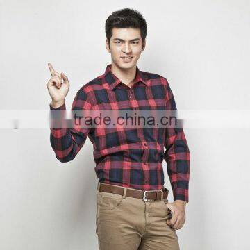 Wholesale new model flannel long sleeve man shirt with fashion designs S - 2XL