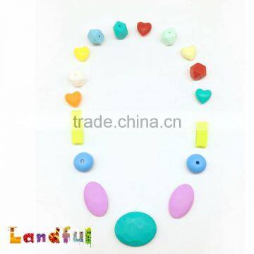 Eco Food Grade Flat Oval Silicone Teething Beads For Necklace Jewelry