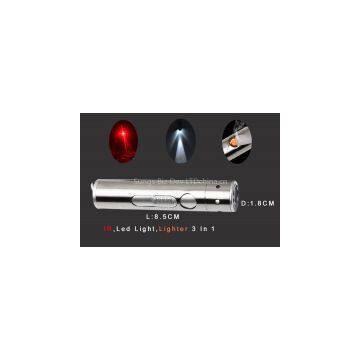 Mini Flashlight : IR LED Tactical Flashlight+cigarette lighter+White Light 3 in1