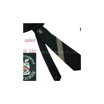 Customized School Boy's Or Girl's Regular Or Elastic Adjustable Or Velcro Necktie With Logo Or Without Logo