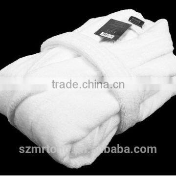 Cheap cotton terry white & plain dyed towel bathrobe for hotel china wholesale