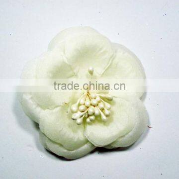 Pure White fabric crabapple flower hair clip hair accessory