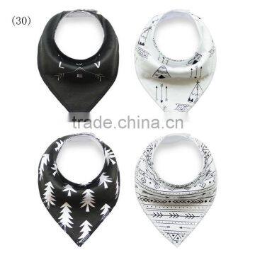 High Quality Cotton Baby Bandana Bib Plaid Organic Bamboo Terry Cloth Bib Drool Triangle photo-3
