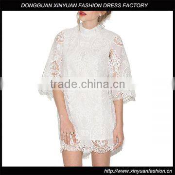 Fashion Women Elegant Crochet Ghana Lace Dress Styles Ladies Latest Sexy Evening Party Mini Dresses