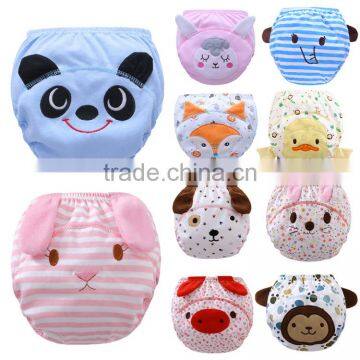 2017 new design animal pattern 3 layers waterproof 100%cotton baby diaper