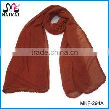 Long plain color custom made import scarf