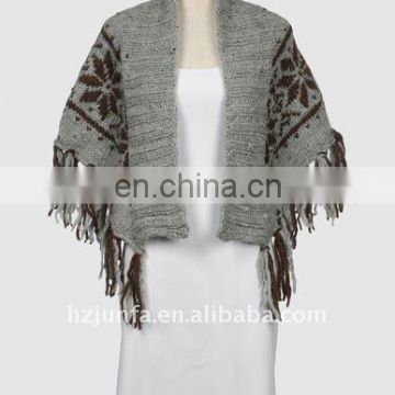 fashional newest elegant super soft cozy warm jacquard knit shawl