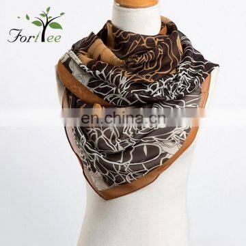 Hot sale custom logo promotion lady fashion neck chiffon silk scarf pashmina