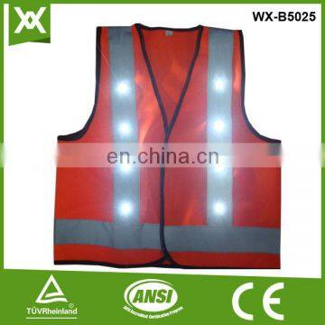 high visibility blue led lights 16 flashing led traffic vest