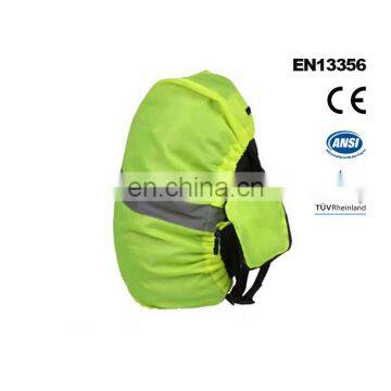 High Visibility Fluorescent Waterproof Backpack Cover With Pouch