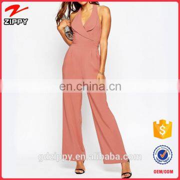 Wholesale Ladies Halterneck Long Jumpsuit Manufacture in chinese