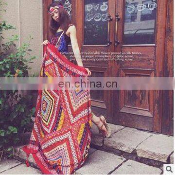 2017 Autumn Women Vintage Paisley Print Scarf Twill Cotton Floral Fringe Scarf Tassel Shawls Wraps