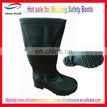 Shining PVC upper industry steel toe and plate work boots with CE