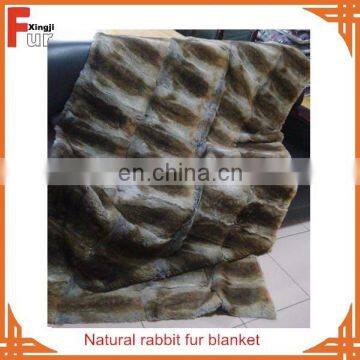 Chinese factory real rabbit fur throw