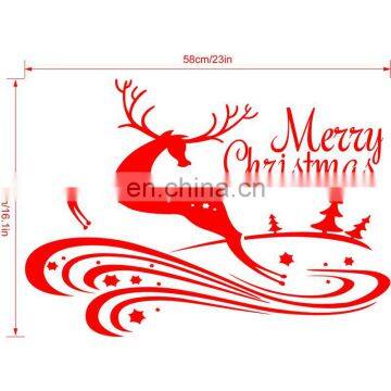 Christmas Home Decoration Supply Merry Christmas Sika Deer Christmas Tree Pattern Removable Car Wall Stickers photo-5