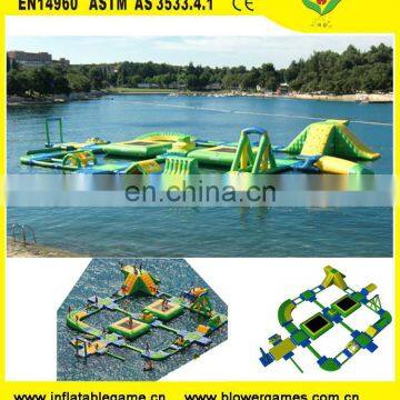 Large sea playground equipment floating island giant inflatable water park