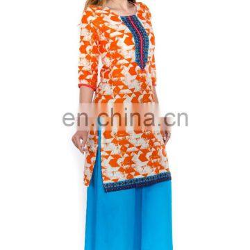 Designer Jaipuri Print Kurtis Hand Work Round Neck Short Length Wholesaler India photo-5