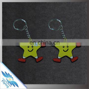 Best Sell Golden Supplier Star Shape Pvc Keychain/ Silicone Keychain