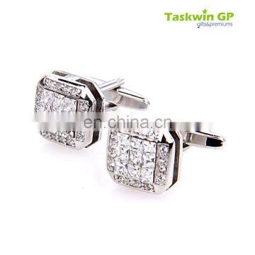 Crystal metal cufflinks customized wedding accesories metal cufflink for man