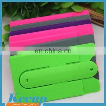 Useful Silicone Smart Card Wallet 3m Sticky Snap Stand photo-3