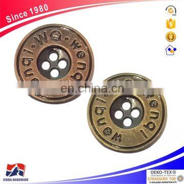 Manufacturer of custom metal alloy garment sewing buttons