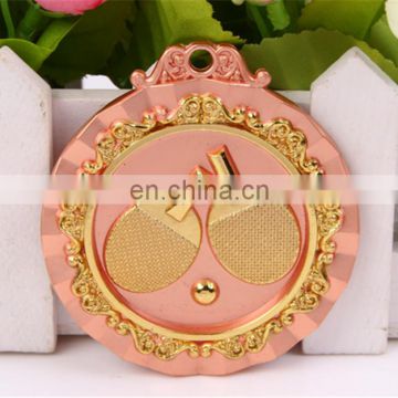 custom printed ribbon metal table tennis medals for sales