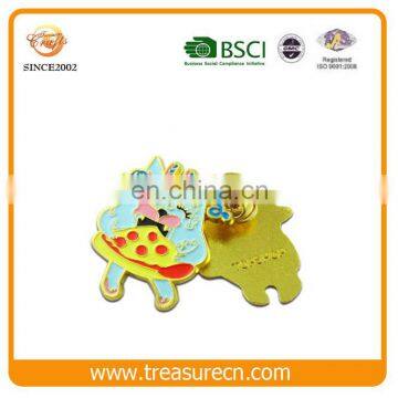 Promotional Enamel Alloy Metal Badge With Letters Raied On Back