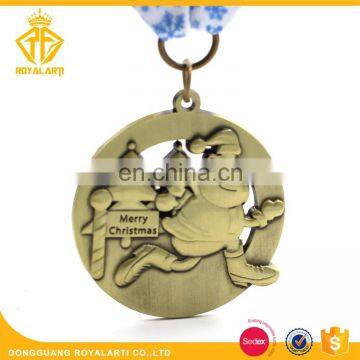 Lovely Cut-out Merry Christmas Souvenir Medal in Antique Finish