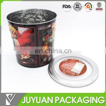 Hot saled round tin can/round popcorn tin can slide tin can wholesale